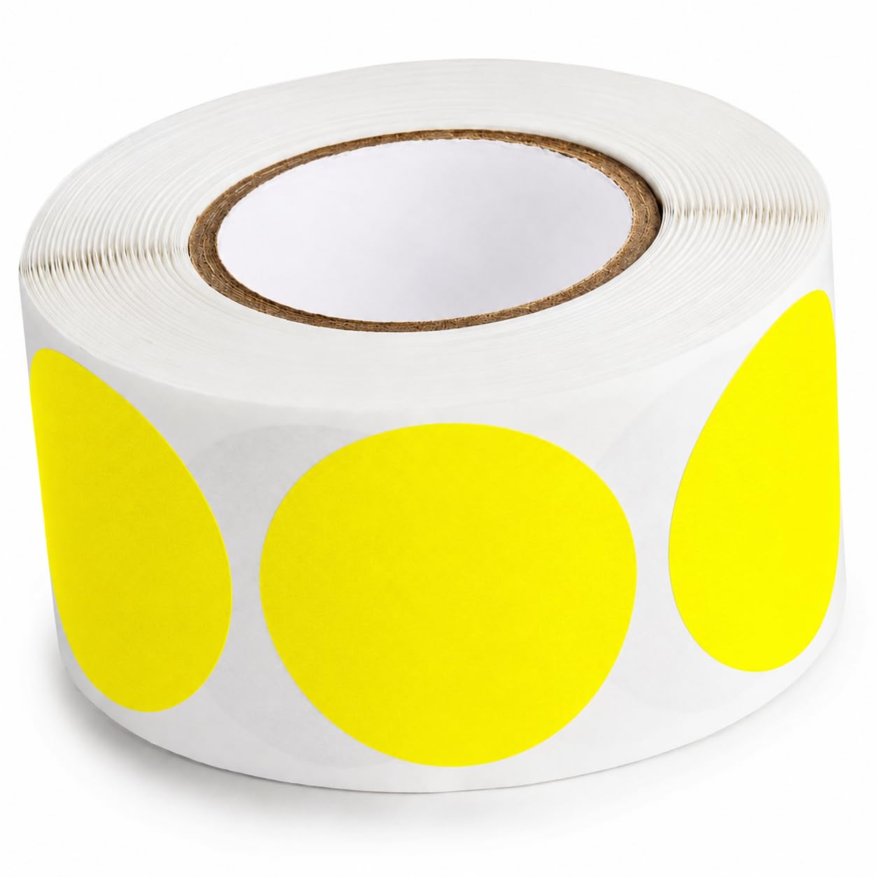Round Inventory Labels by Glownary – Semi-gloss Paper, Yellow, Model 323by112bc