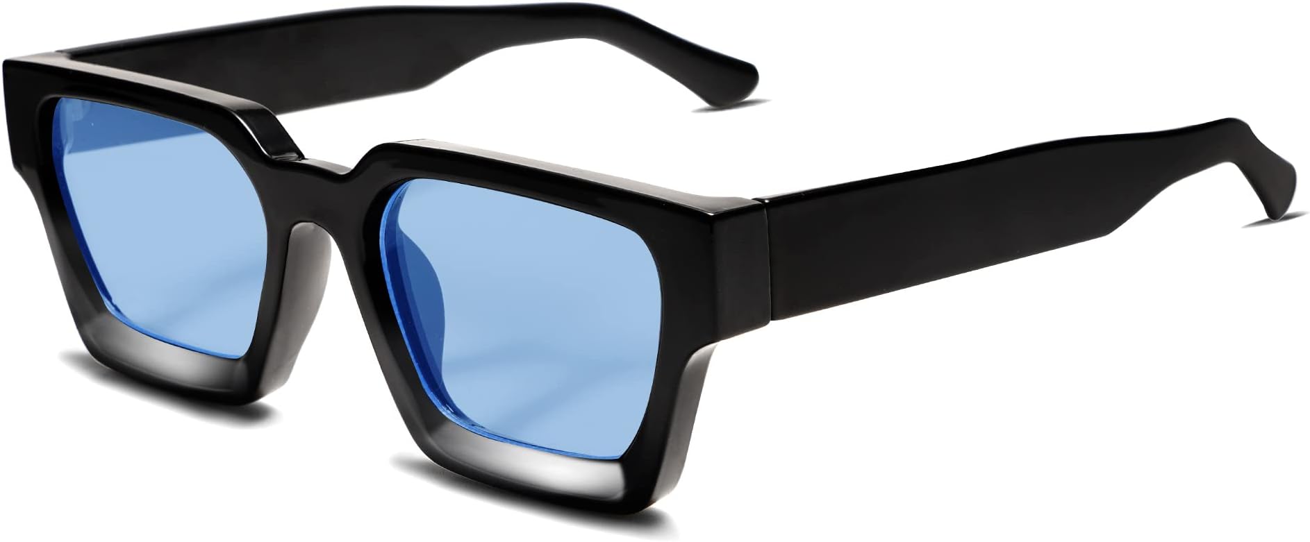 Thick Square Sunglasses for Men Women Retro Chunky Rectangle Shades UV400 Protection VL9731