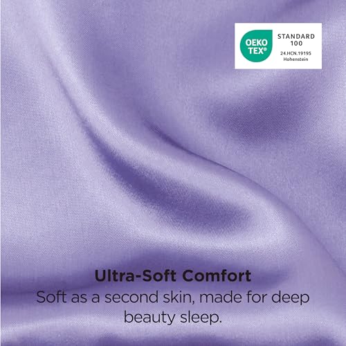 Image of Bedsure Satin Pillowcase for Hair and Skin Queen - Lilac Silky Pillowcase 2 Pack with Envelope Closure, Similar to Silk Pillow Cases, Gifts for Women Men, 20x30 Inches, 2pcs