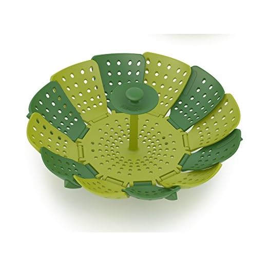 Joseph Joseph 40023 Lotus Steamer Basket for Steaming Food and Vegetable Folding Non-Scratch BPA-Free, Green
