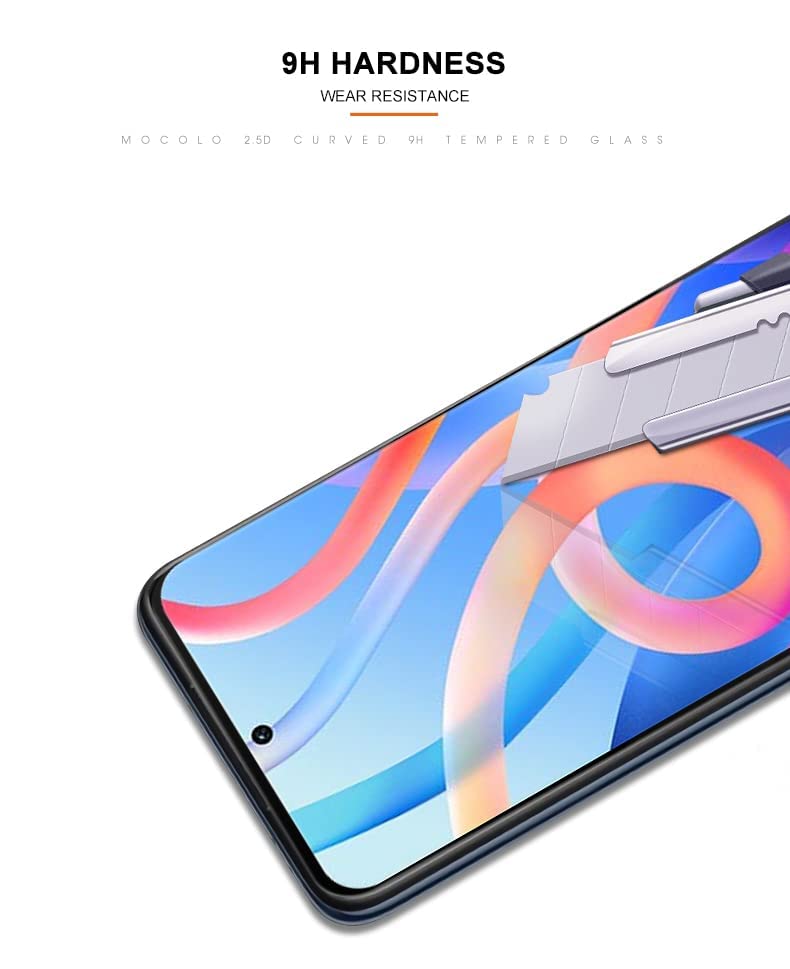 Image of STP FEEL Tempered Glass Compatible for Xiaomi Poco X4 Pro 5G / Redmi Note 11 Pro /Redmi Note 11 Pro+ 5G | Edge to Edge Coverage Screen Protector Guard | Full Screen Protector (6.67 Inch, Pack of 1)