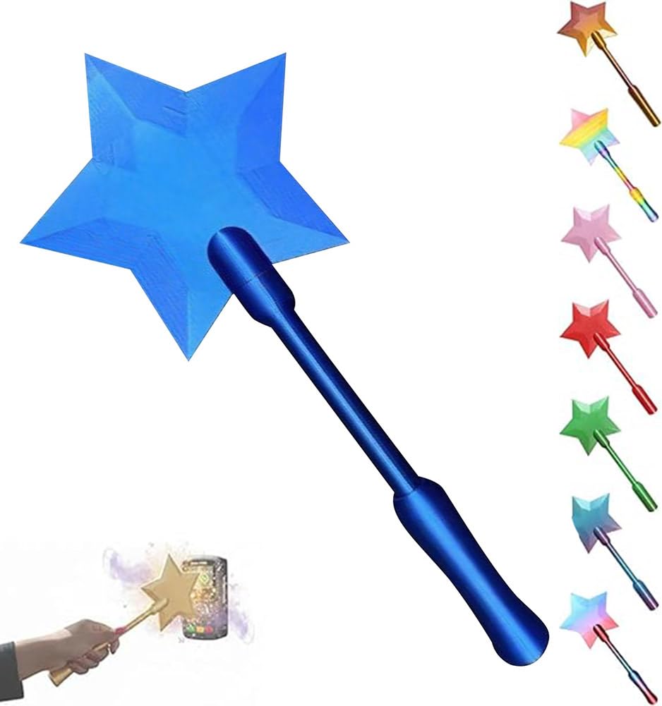 HshDUti Credit Card Wand, 3D Printed Wand Taps To Pay, Star Magic Wands Contactless Payment Card Holder, Contactless Payment Cards Holder for Kids Teens Adults Cosplay Magicians Performers (Blue)