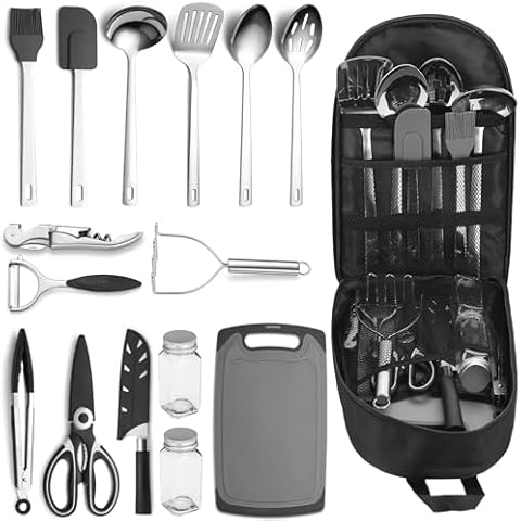 ReaNea 15-Piece Camping Cooking Utensil Set Cover