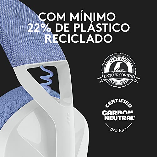 Headset Gamer Sem Fio Logitech G435 LIGHTSPEED, Conexão USB e Bluetooth, Design Leve e Confortável,