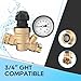 RVGUARD RV Water Pressure Regulator Valve With An Adjustable Knob, NO Tool Required, Brass Lead-Free Water Pressure Reducer with Gauge and Inlet Screen Filter for RV Camper Travel Trailer