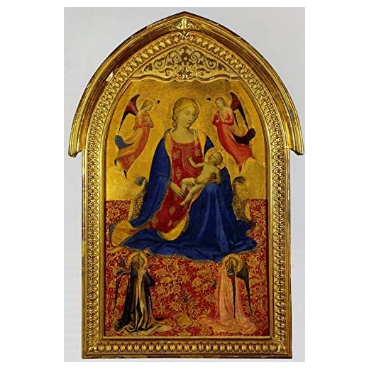 Fra Angelico Madonna and Child with Four Angels 1425 The State Hermitage Museum St Petersburg 24" x 16" Fine Art Giclee Canvas Print (Unframed) Reproduction