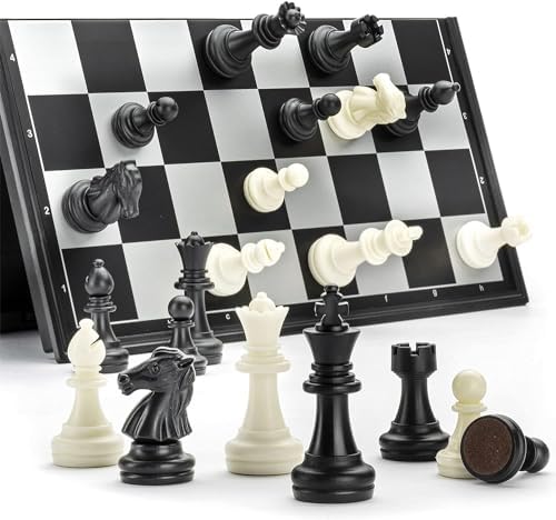 12" INCH Wooden Travel Folding Chess Board Game