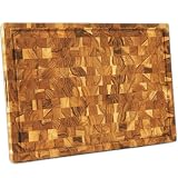 Shumaru California, XXX-Large End-Grain Teak Wood Cutting Board, [24"L x 18"W x 1.5"T] Juice Groove,