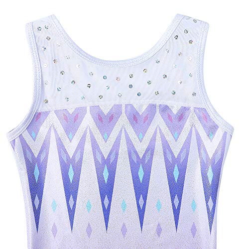Hoziy Leotards For Girls Gymnastics 4T 5T Purple Snow Ice Sparkly Sequins Biketards thumb #3