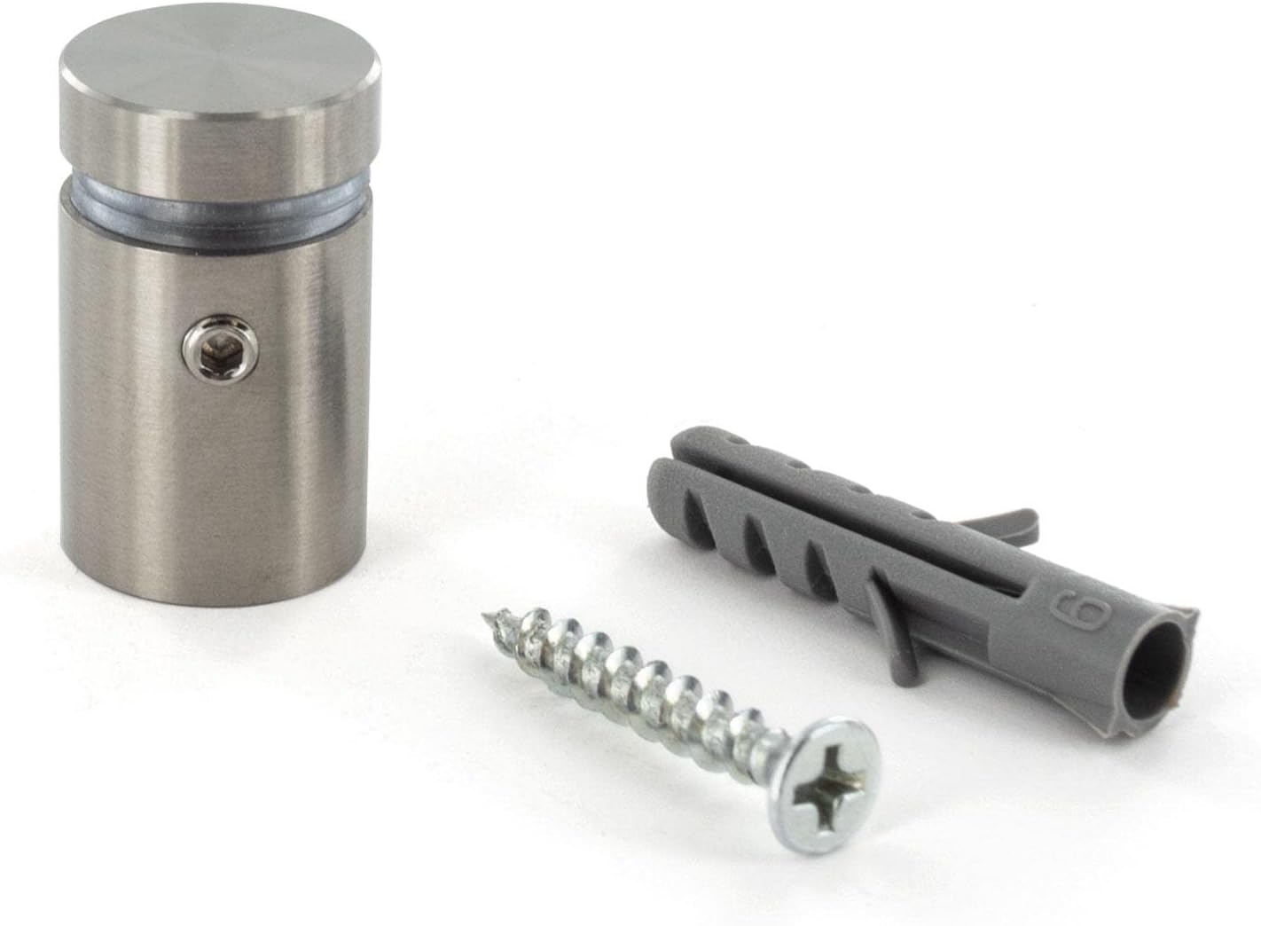 Sign Standoff 5/8" Diameter x 3/4" Barrel Length Brushed Stainless Finish Eco Lock Series Tamper Proof Standoff Pack of 8 by Outwater