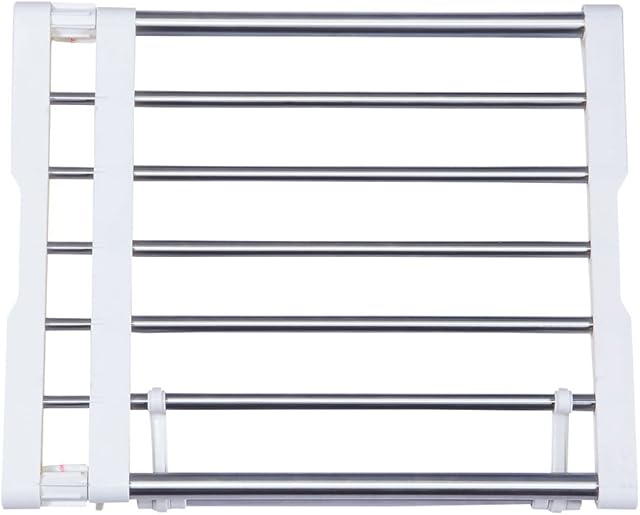 BAOYOUNI Extendable Closet Shelf Rod Clothes Hanger Organizer Heavy Duty Metal Storage Rack DIY Separator Divider (40-60cm)