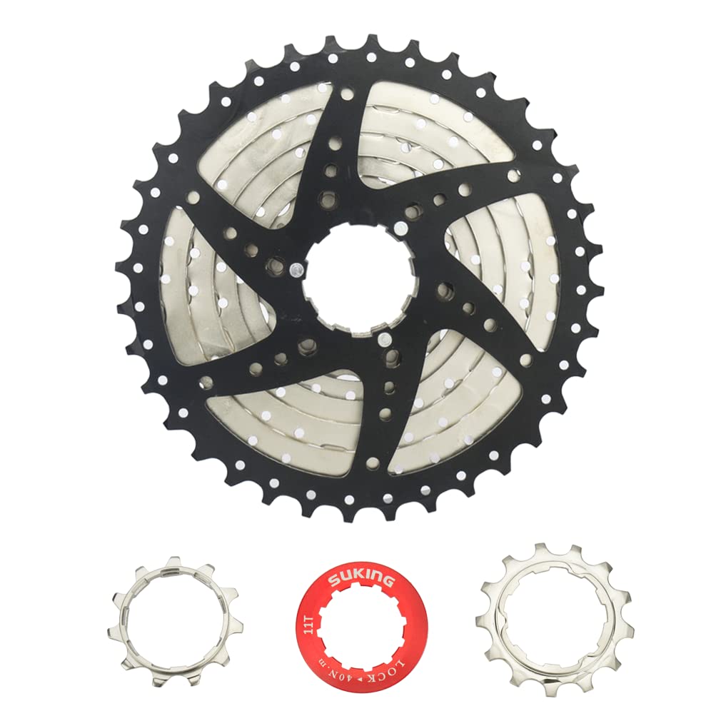 CYSKY Cassette 9 Vitesses 11-25T/11-28T/11-32T/11-36T/11-40T/11-42T Cassette Compatible avec Shimano Sram Sunrace, adaptée pour VTT, vélo de Route (Poids léger)