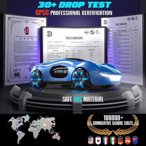 AEROQUEST Gesture Sensing Remote Control Car, Drift RC Stunt Car with Light Spray & Sound, 2.4GHz Hobby RC Cars Toy for Kids, 360&deg; Rotate Sports Car, Birthday Gifts for Boys Girls 6-12 (Blue)