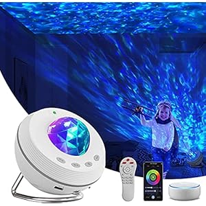 Led-sterrenhemel projector, nachtlampprojector 4-in-1 Galaxy-projector, 85 graden draaibaar, bluetooth met bluetooth…