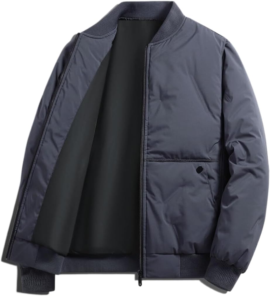 Neptunic Mens Down Jacket, Winter Clothes, Insulated Jacket, Outerwear, Solid, Thick, Cold Protection, Insulated Coat, Fashion, Windproof, Warm, Thermal, Soft, Long Sleeve, Climbing, Lightweight,