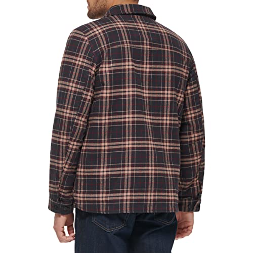 Image of Levi's mens Plaid Sherpa Lined Hooded Shirt Jacket (Regular & Big & Tall Sizes)