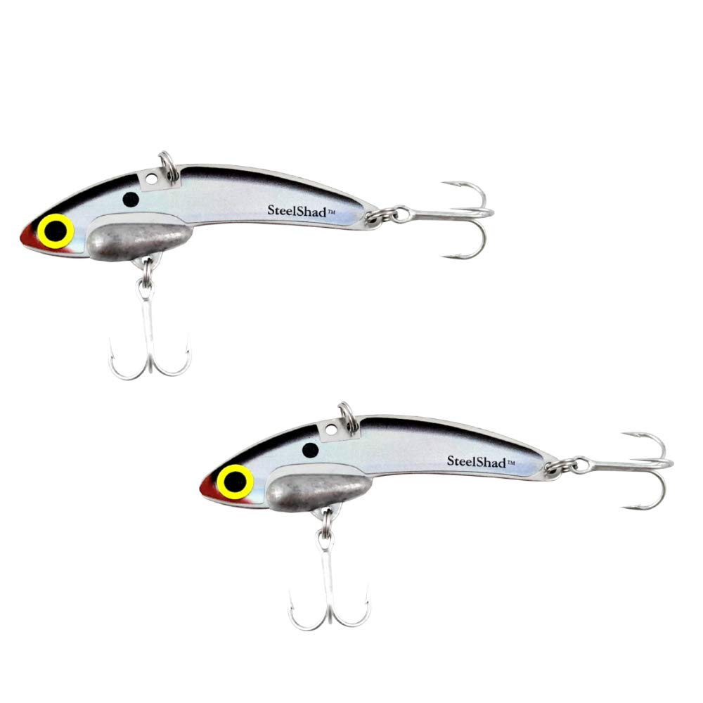 SteelShad - Mini Bass Fishing Lures - 2 Pack - Lipless Crankbait for Freshwater Fishing - Perfect for Ice Fishing, Pan Fishing, Crappie, Walleye and Bass - Mini