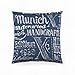 Munich Jet Jeans - Cojín Reversible de 50 x 50 cm con Relleno