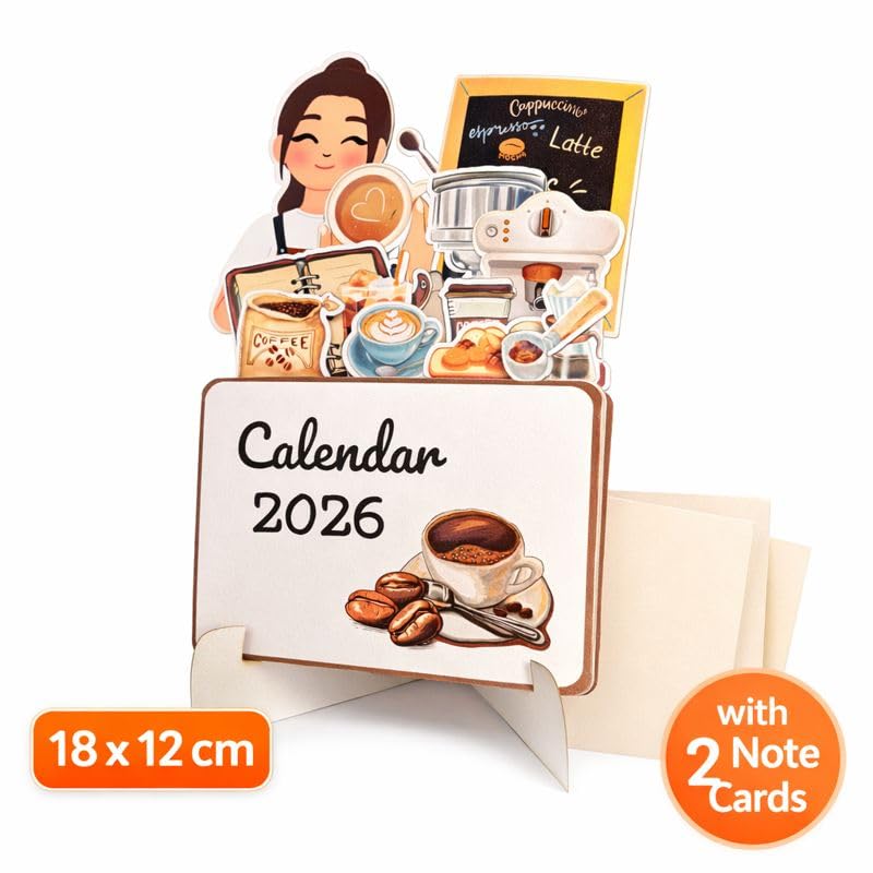 週末限定Paddlers Coffee Calendar 2026 The Sunday Stories - Coffee Desk Calendar 2026 | 18 x 12 cm Table