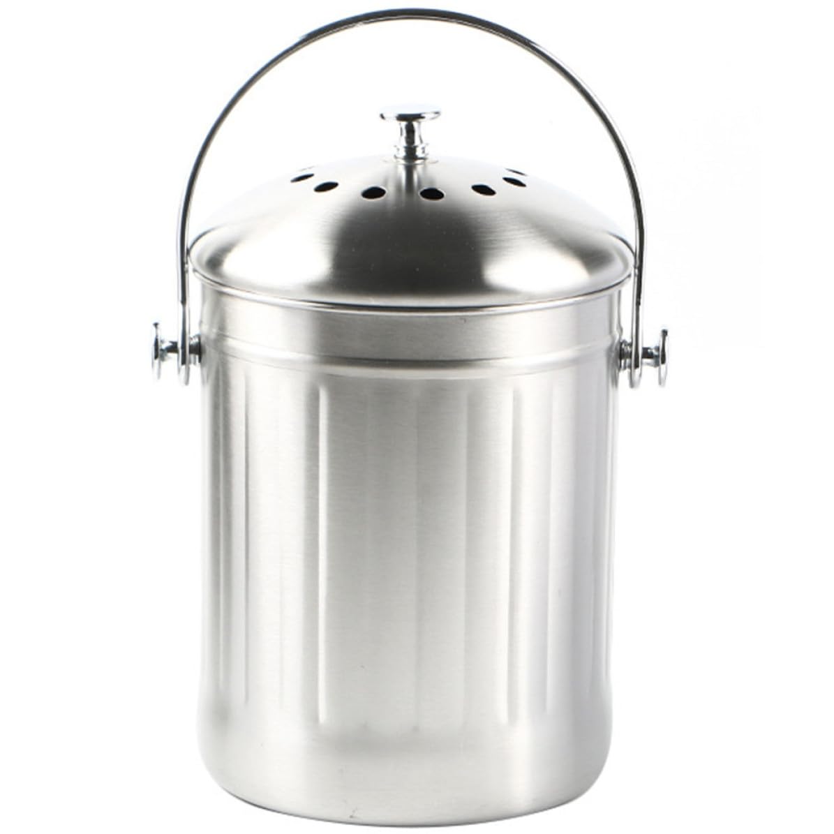 Cubo de basura para compost en acero inoxidable de gran capacidad con tapa para cocina