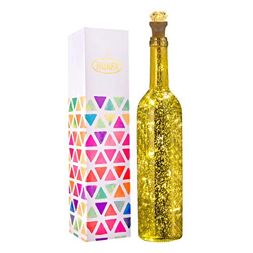 Preisvergleich Produktbild Flaschen-Licht, HUAFA Weinflaschen Lichter (Gold Flasche), USB Wiederaufladbar.