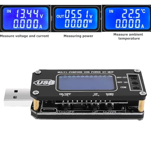 Image of DC-DC CNC Power Regulator Module, Digital Voltmeter | 3.5-12V to 1-24V adjustable, Micro USB and Type-C input, battery tester function, 2-3W power