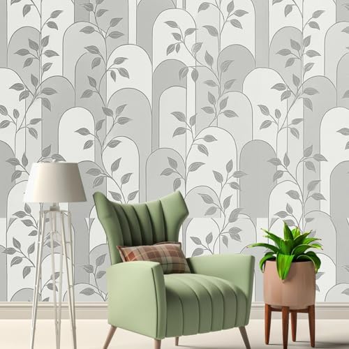 Image of FOKRIM Wallpaper for Walls Sticker Peel and Stick Removable Self Adhesive Waterproof Wall Paper for Home Kids Room Play Room (Grey)