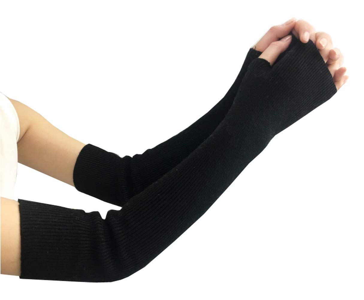 Guanti Senza Dita A Manica Lunga - Scaldamuscoli In Tessuto Elastico Per Donne, Autunno/inverno