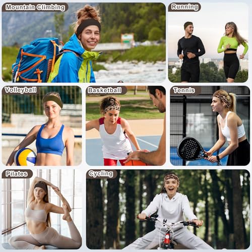 Haarbänder für Damenhaar, 5 cm, elastisches Stirnband, weich, atmungsaktiv, Haarbänder für Damen, Mädchen, für Sport, Make-up, Yoga, Laufen, 4 Stück