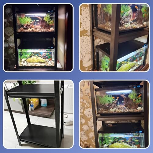 Support d'aquarium en acier robuste meuble terrarium double niveau