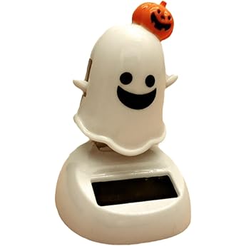 Solar Toys Solar Toys Waving Solar Powered Car Office Home Decor Moving Ghost House Car Decoration Decorative Figurine Rocking Toy Dancing Ghost Moving Kawaii Healing Solar Dance Toy Halloween Decoration Display Toy Car Decoration