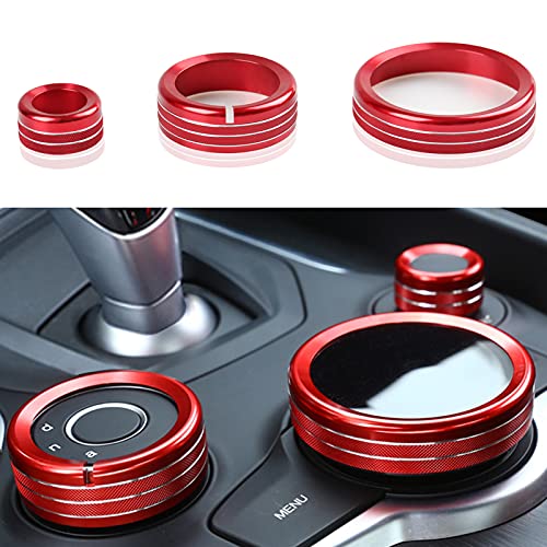 Image of 3PCS Car Multimedia Knob Cover Sticker Decal Interior Trim fit for Alfa Romeo Giulia 952 Stelvio 949 2016 2017 2018 2019 Interior Accessories
