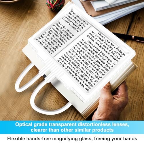 WELLTE Neck-Mounted Magnifying Glass, 5X, Full-Page, Premium Optical Grade PVC, Ideal for Low Vision Seniors - Image 2