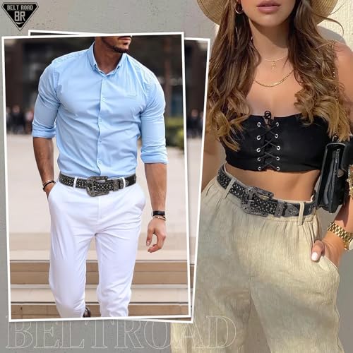 Rhinestone Belt Goth Bling Belts for Women and Men Western Cowboy Cowgirl Belts for Jeans, Halloween Belt2