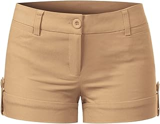 MixMatchy Women's Lightweight Body Enhancing Comfort Cuffed Shorts with Pockets