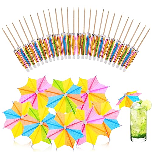 50 paraguas de cóctel para beber, accesorios de cóctel para bebidas, mini paraguas de papel para bebidas, palos de sombrilla de cóctel para bodas, regalos de fiesta de verano, decoraciones de cóctel