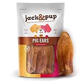 Jack&Pup Pig Ears for Dogs (18 Pack) Extra Thick Half Pigs Ears - Premium Dog Pig Ear Treats - Healt