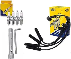 Kit Cabos E Velas Clio Logan Sandero Symbol 1.6 8v + Chave