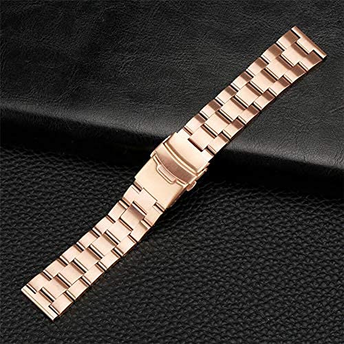 Bracelet de montre or rose en métal massif de qualité supérieure avec boucle déployante - 3