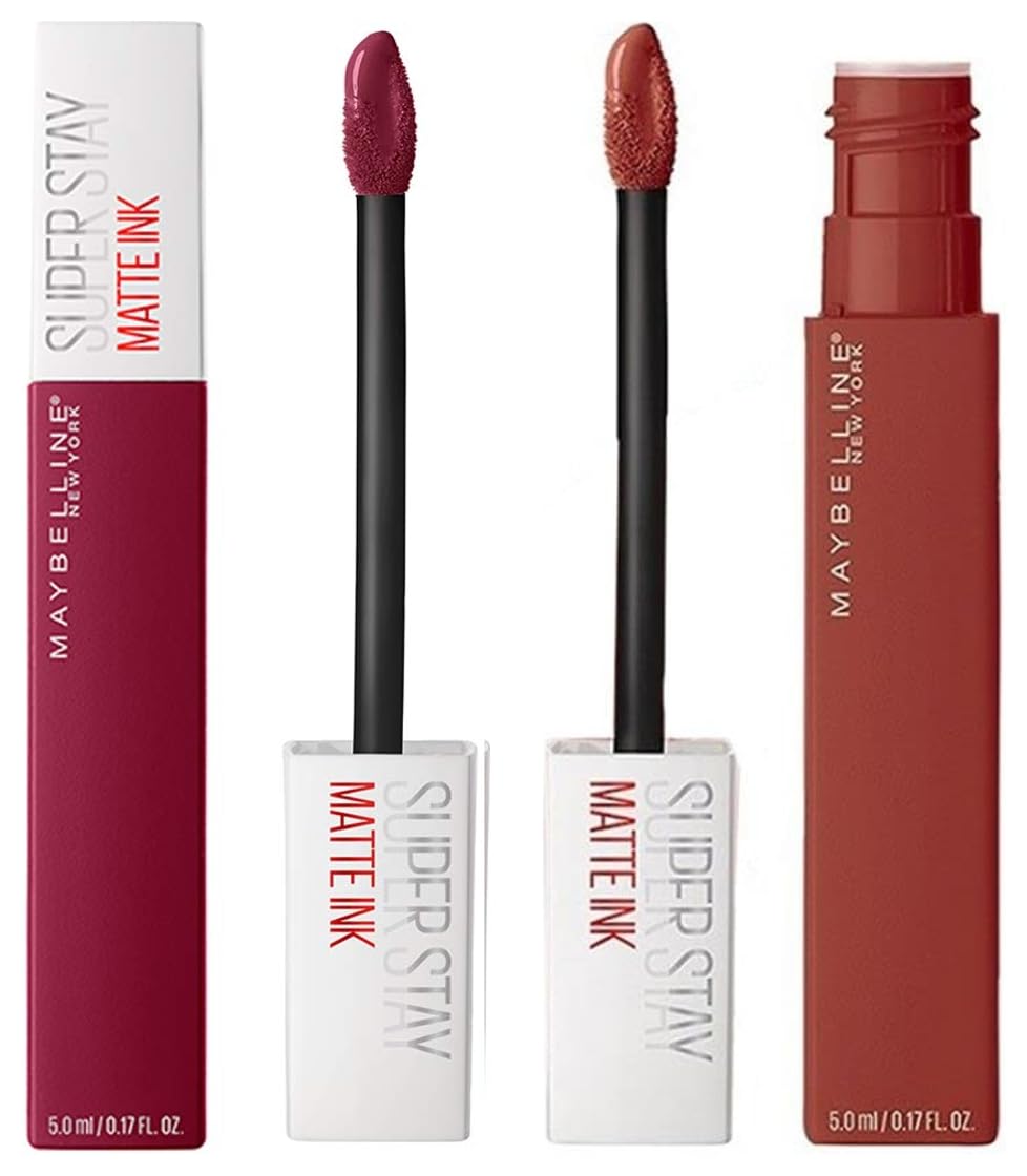 Maybelline New York Super Stay Matte Ink Liquid Lipstick, 115 Founder, 5g & Maybelline New York Super Stay Matte Ink Liquid Lipstick, Seeker, 5g-image-3
