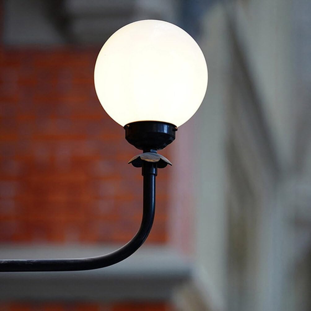 EXCEART 3pcs Acrylic Lamp Post Globe with Threaded Neck White Lamp Shade Round Plastic Light Globe Screw Neck Ceiling Fan Light Covers 15CM