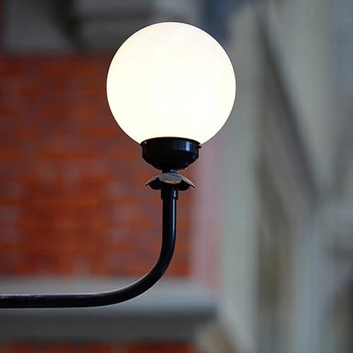 Miniatura 2 de EXCEART 3 unids acrílico lámpara poste globo con cuello roscado pantalla lámpara blanca redonda globo de luz de plástico tornillo cuello ventilador