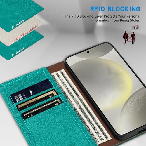 Image of ZZXX for Galaxy S23 FE Wallet Case Strong Magnetic 6.4 inch,Lake Blue