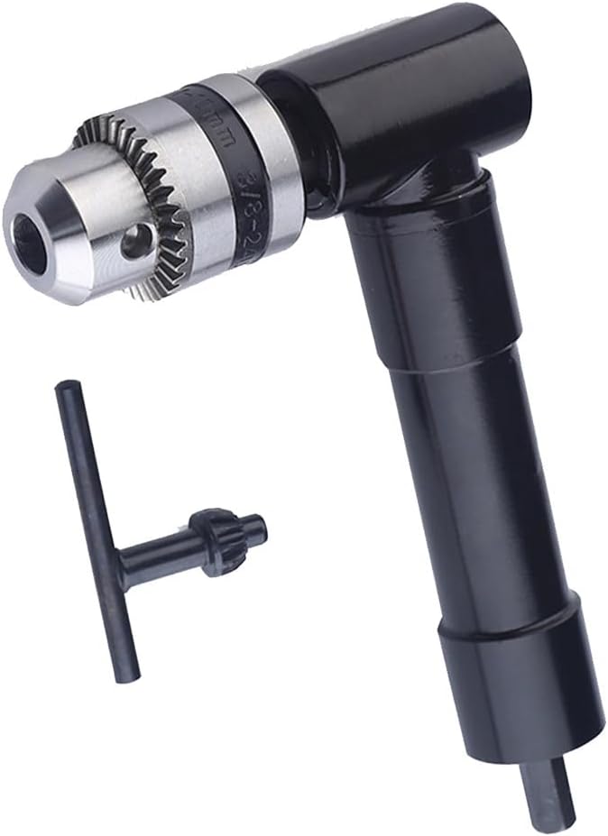 NUOBESTY 90 Degree Right Angle Drill Attachment Adapter Aluminum Socket Holder for Electric Drill for Tight Spaces and Hard-to-Reach Areas