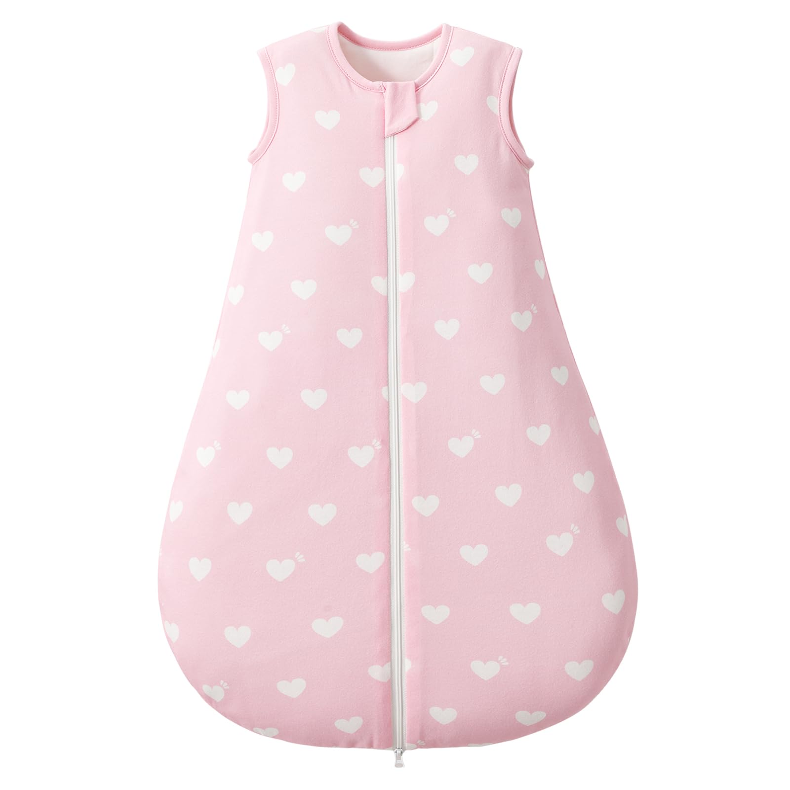 LULUMONKEY Baby Sleeping Bag 1.5 Tog 6-18 Months, 100% Cotton Newborn Sleep Sack Baby Wearable Blanket, Heart