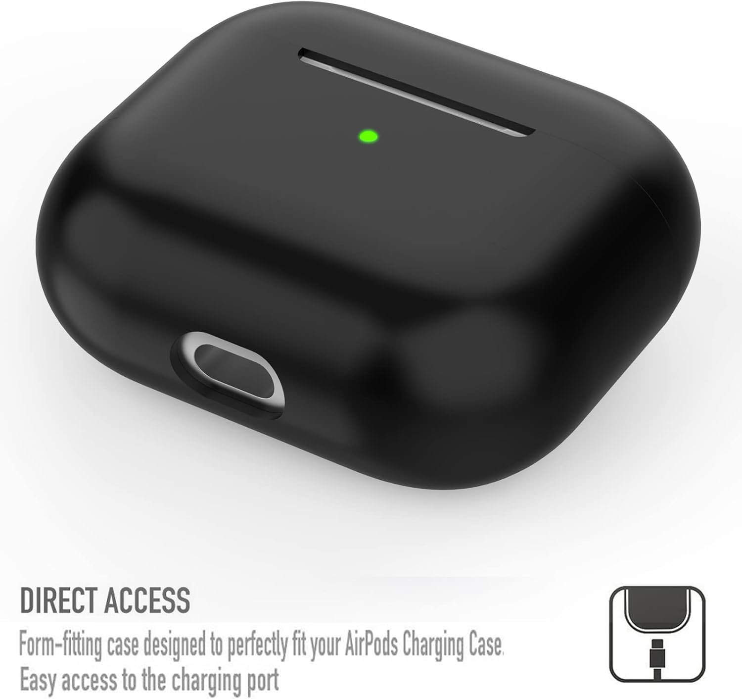 for Airpods 3 Case, Protective Ultra-Thin Soft Silicone Shockproof Non-Slip Protection Accessories Cover Case for Apple Airpods 3 Charging Case - Black