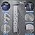 POPFLY LED Rainfall Waterfall Shower Panel Tower System, 4 Body Jets and 4 Mist Spray, 3-Function Handheld Shower, 304 Stainless Steel Shower Tower with Temp Display, Brushed