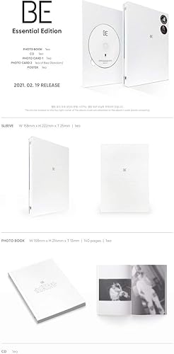 Miniatura 2 de BTS Be Essential Edition CD1p Poster On Pack140p PhotoBook7p PhotoCard1p PhotoCardMensaje PhotoCard SetSeguimiento Kpop sellado