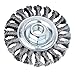 HOYIN 4Inch Wire Wheel Brush, Twist Knotted, Carbon Steel,5/8-11UNC Thread Arbor for Grinder