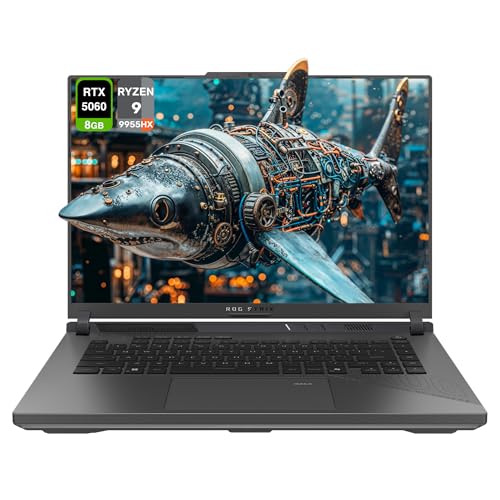 Image of ASUS ROG Strix G16 Gaming Laptop, AMD Ryzen 9-9955HX, 64 GB DDR5 RAM, 4 TB PCIe SSD, 16 inch WUXGA (1920x1200) 165Hz Display, Nvidia G-Force RTX 5060, 4-Zone RGB Keyboard, W11 Home, Eclipse Gray
